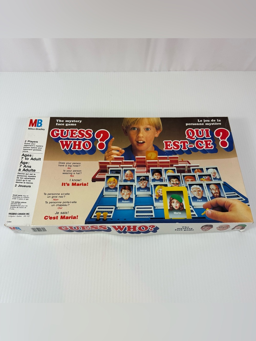 Vintage Guess Who? Mystery Face Board Game Milton Bradley 1987 Hasbro C4800